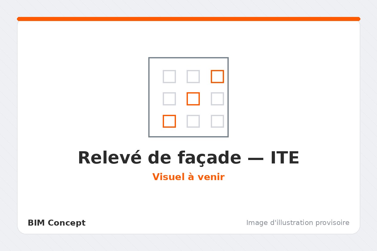 Relevé de façade d'un immeuble de logement social pour une isolation par l'extérieur
